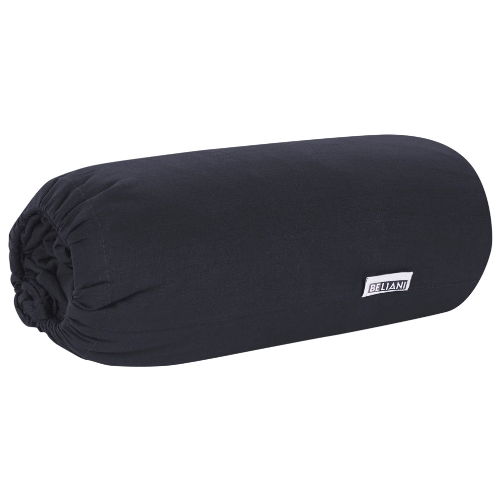 Lenzuolo con angoli cotone nero 90 x 200 cm con bordi elastici modello classico a tinta unita camera da letto classica