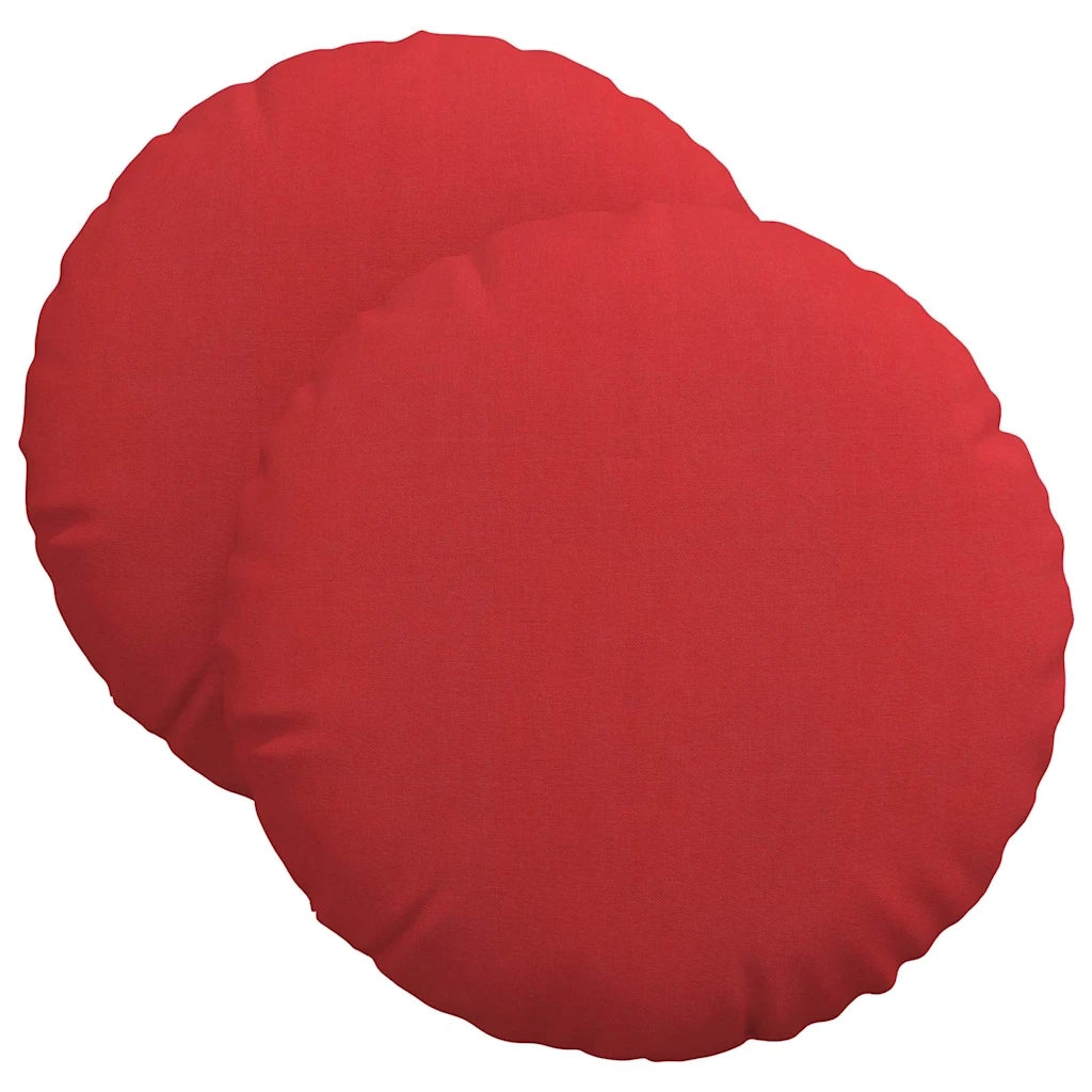 Cuscini per Seduta 2 pcs Rosso Ø40 x 13 cm Tessuto