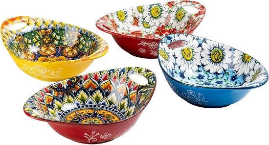 Porcellana bohemienne dessertkom - Set di 6 - per pasta, insalata e altro - 560ml