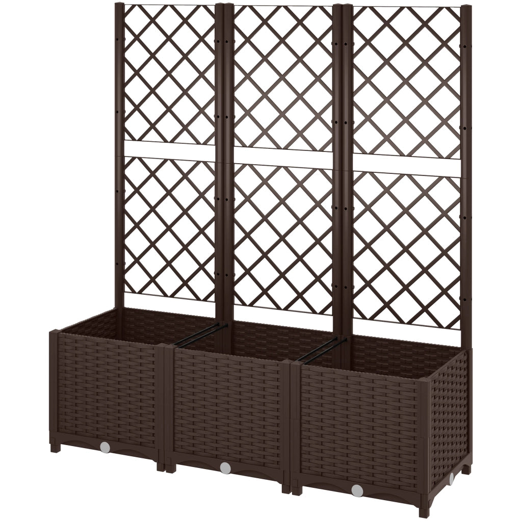 Letto da giardino sopraelevato con fioriera ¨C zephmum ¨C marrone 120x40x135 cm