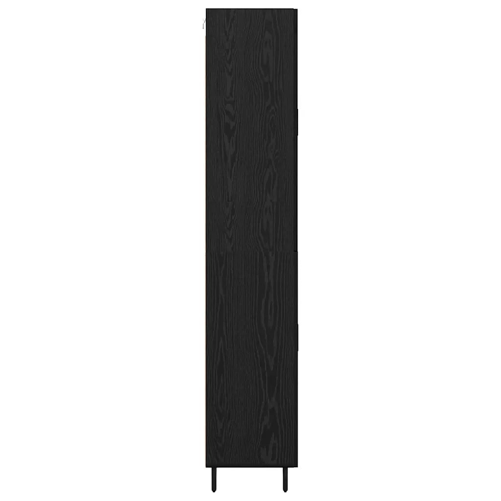 Credenza con cassetto 2 pcs Rovere Nero Legno multistrato