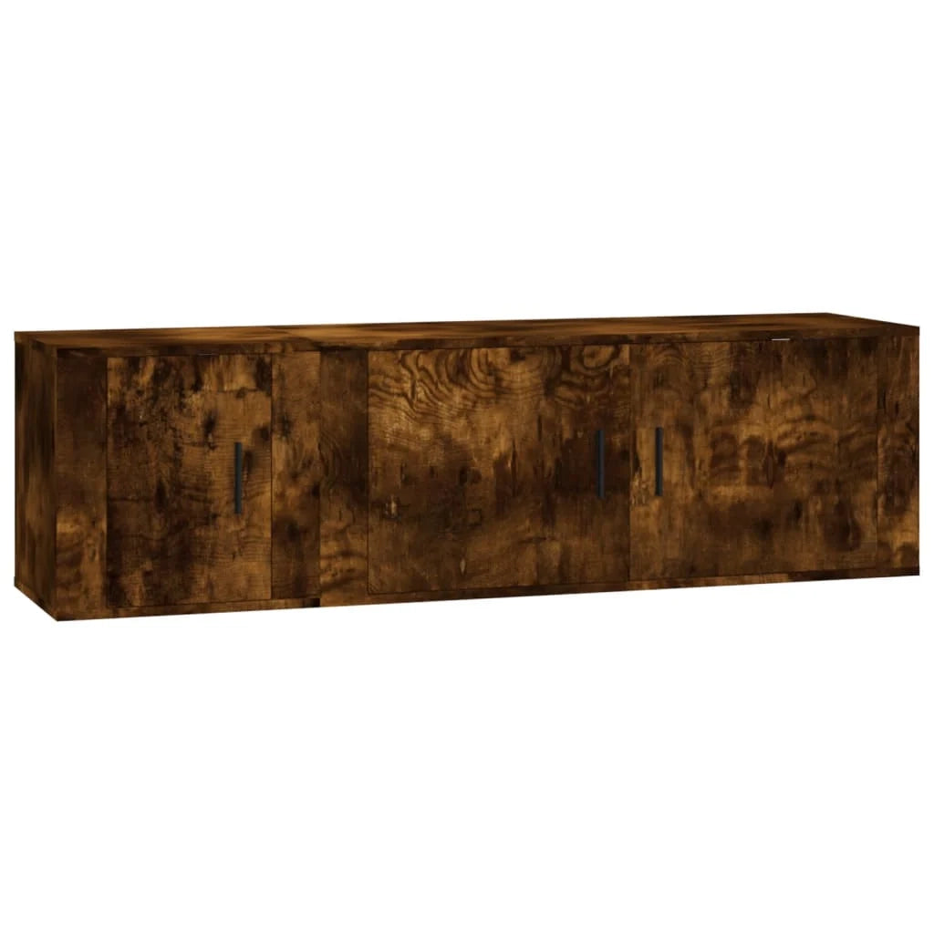 Set di mobili da 2 pezzi comprensivo di armadio credenza mobile TV soggiorno/camera da letto salotto rovere affumicato legno marrone ingegnerizzato 02_0024440