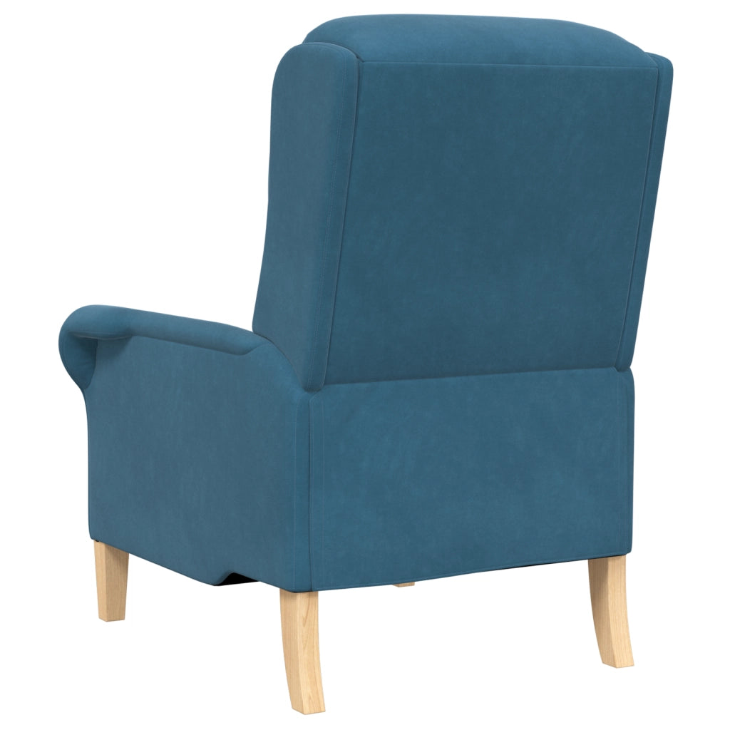 Poltrona Blu Blu Tessuto, Legno Standard Ergonomica