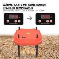 Fudajo Chioccia artificiale 25x25cm 30W Piastra termica per 15-20 pulcini, temperatura regolabile