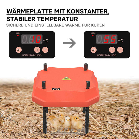 Fudajo Chioccia artificiale 25x25cm 30W Piastra termica per 15-20 pulcini, temperatura regolabile