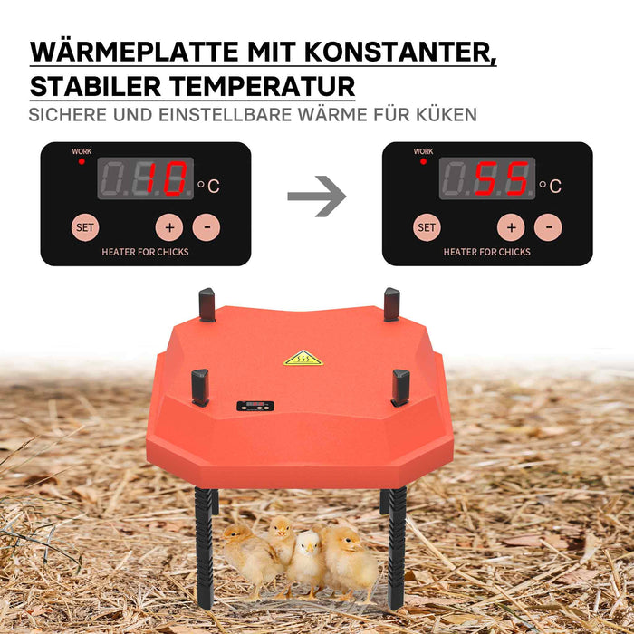 Fudajo Chioccia artificiale 25x25cm 30W Piastra termica per 15-20 pulcini, temperatura regolabile