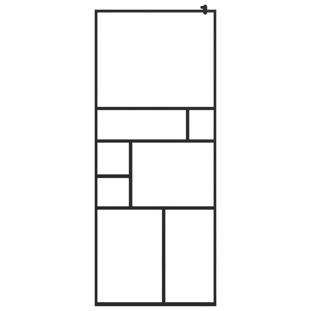Parete Doccia Walk-in in Vetro Trasparente ESG Nera 80x195 cm 150752