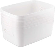 Organizzatore per 6 contenitori 30 x 20 x 12 cm - Contenitori rettangolari - Maniglie - Organizzatore per armadi - Bagno - Ufficio - Contenitori di archiviazione
