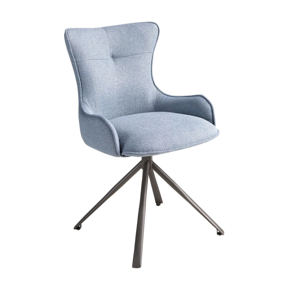 Sedia girevole in tessuto blu