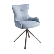 Sedia girevole in tessuto blu