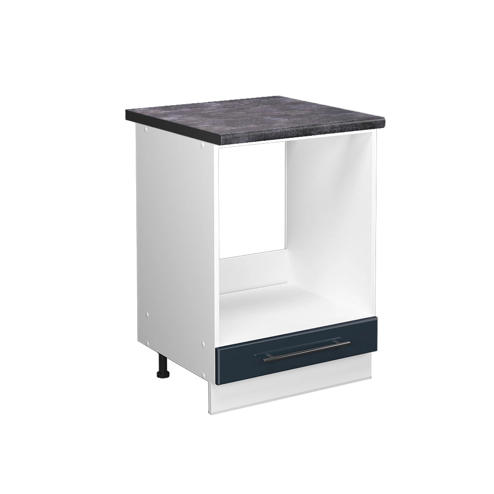 Mobile per forno da incasso Fame-Line Blu scuro lucido/Bianco 60 cm, PL Antracite Vicco