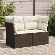 Divano da Giardino a 2 Posti con Cuscini-Sofa da Giardino-Divano da esterno in Polyrattan Marrone 673272