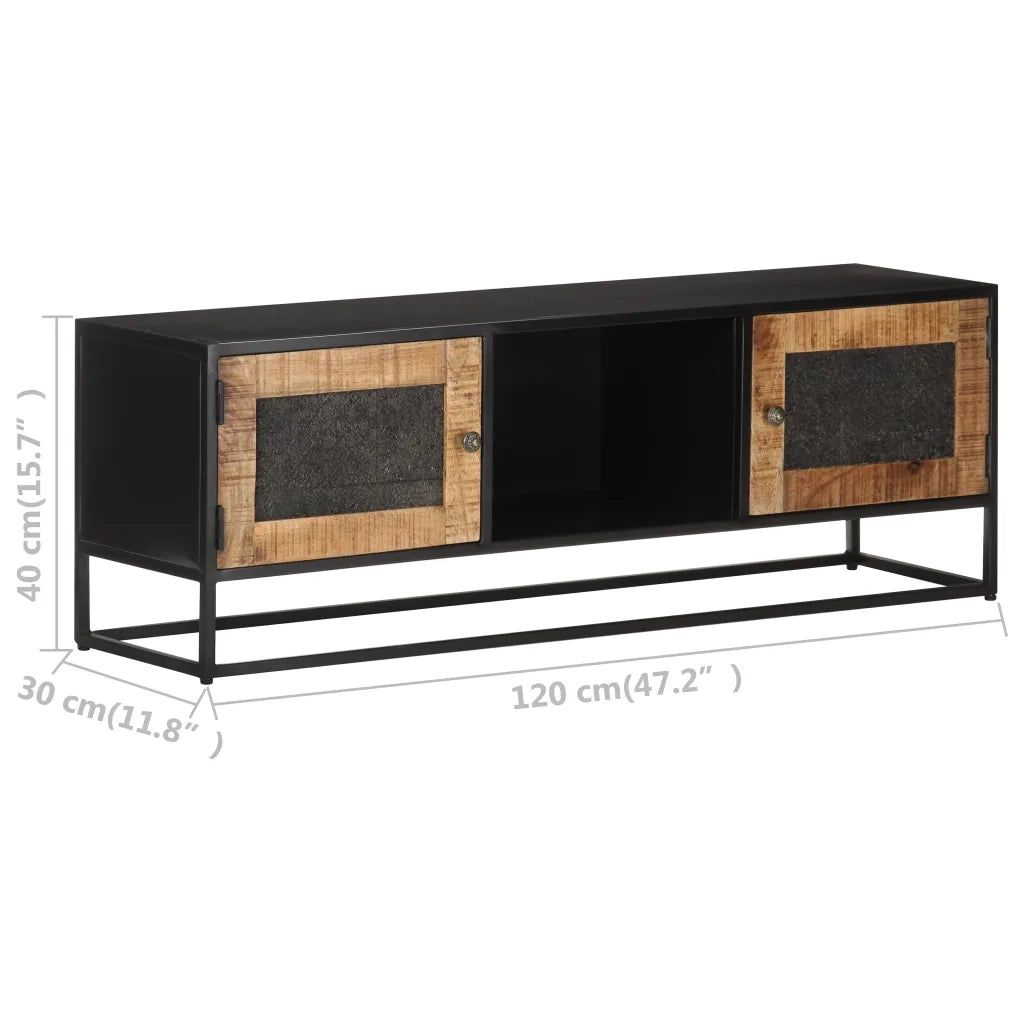 Mobile Porta TV 120x30x40 cm in Legno di Mango Grezzo cod mxl 16468