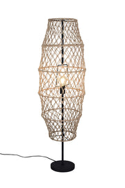 Piantana, canapa e metallo, naturale e nero, H 120 cm, Hive