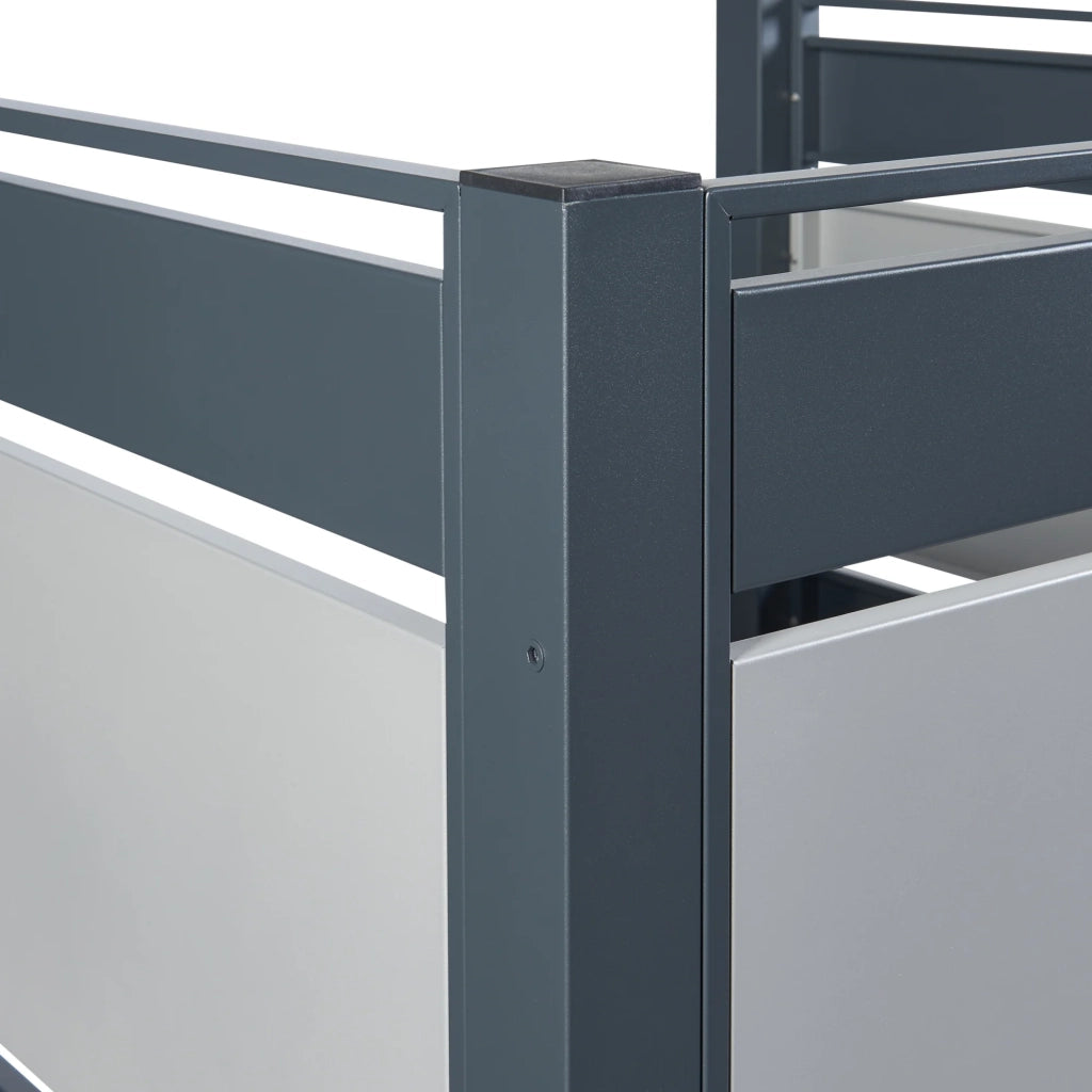 Contenitore per rifiuti in acciaio zincato 120 x 91 x 91 cm antracite argento 03_0009095