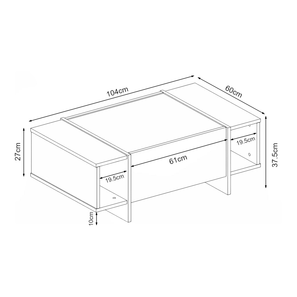 Tavolino da caffè consolle laterale nero argento 104 x 60 x 38 cm 03_0010864