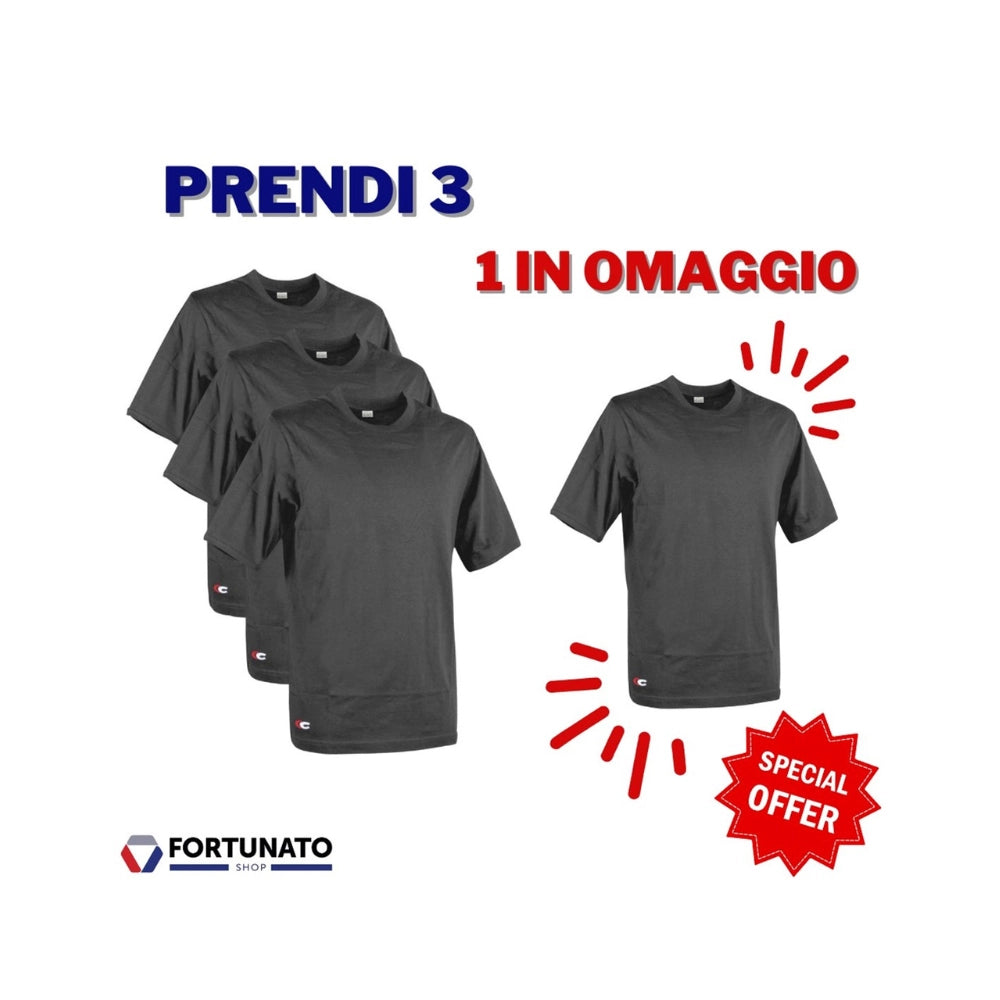 T-shirt zanzibar a manica corta colore antracite 100% cotone *** misura large - l, confezione 1