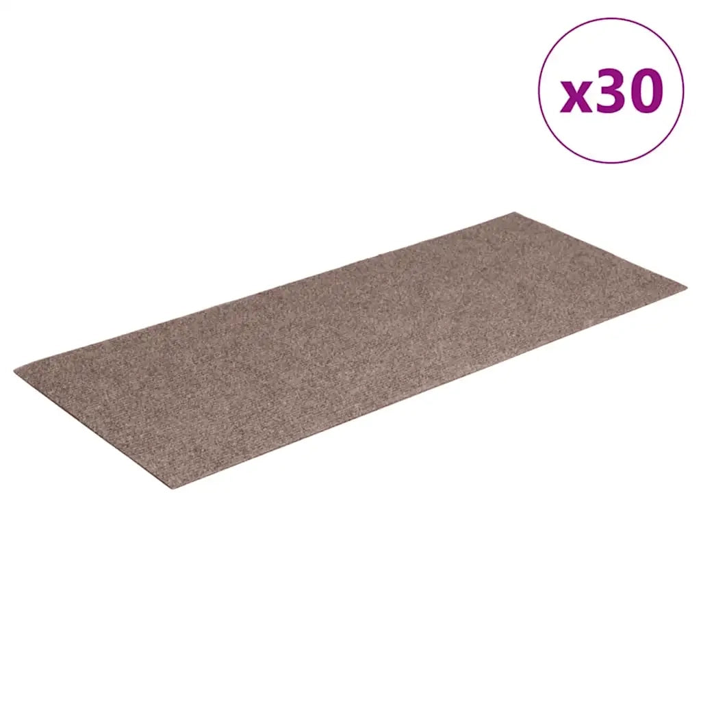 Tappetini per scale autoadesivi 30 pz 60x25 cm marrone chiaro rettangolari 3365703