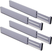 Distributore di carreggiamento utopico, organizzatore di cassetti in bambù grigio, carreggiamento regolabile con molla, adatto per cucina, armadio, bagno, camera da letto, armadio, scrivania, 4-pack
