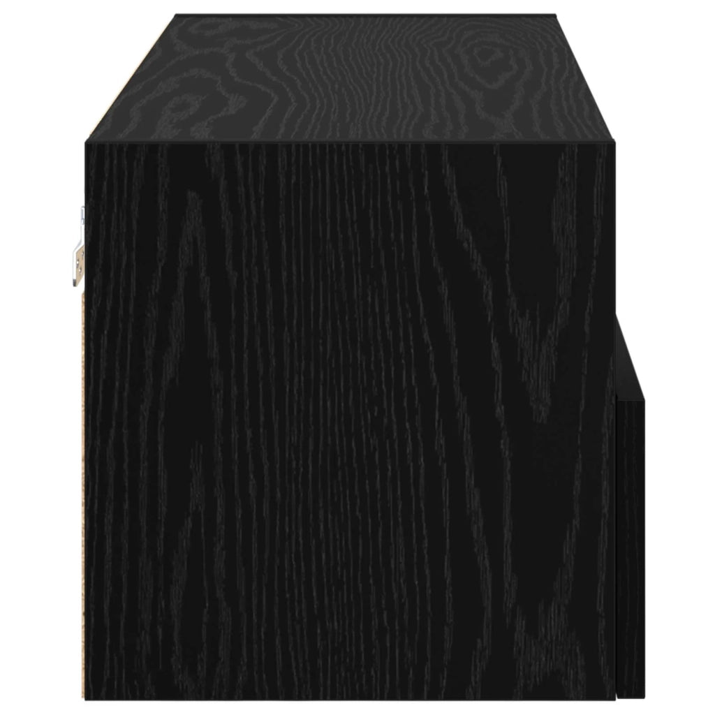 Mobiletti TV da Parete 2 pcs Rovere Nero 80 x 30 x 30 cm 882933