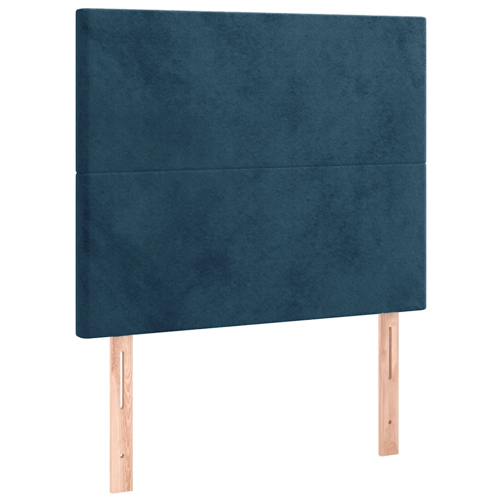 Letto singolo | Letto per adulti | Letto a Molle con Materasso e LED Blu Scuro 90x190cm in Velluto
