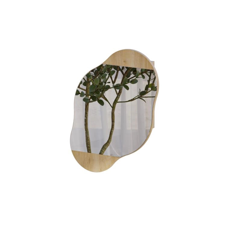 Specchio da Bagno con Armadietto Nuvola 60x13x75 cm in Melamina Zaffiro di Quercia