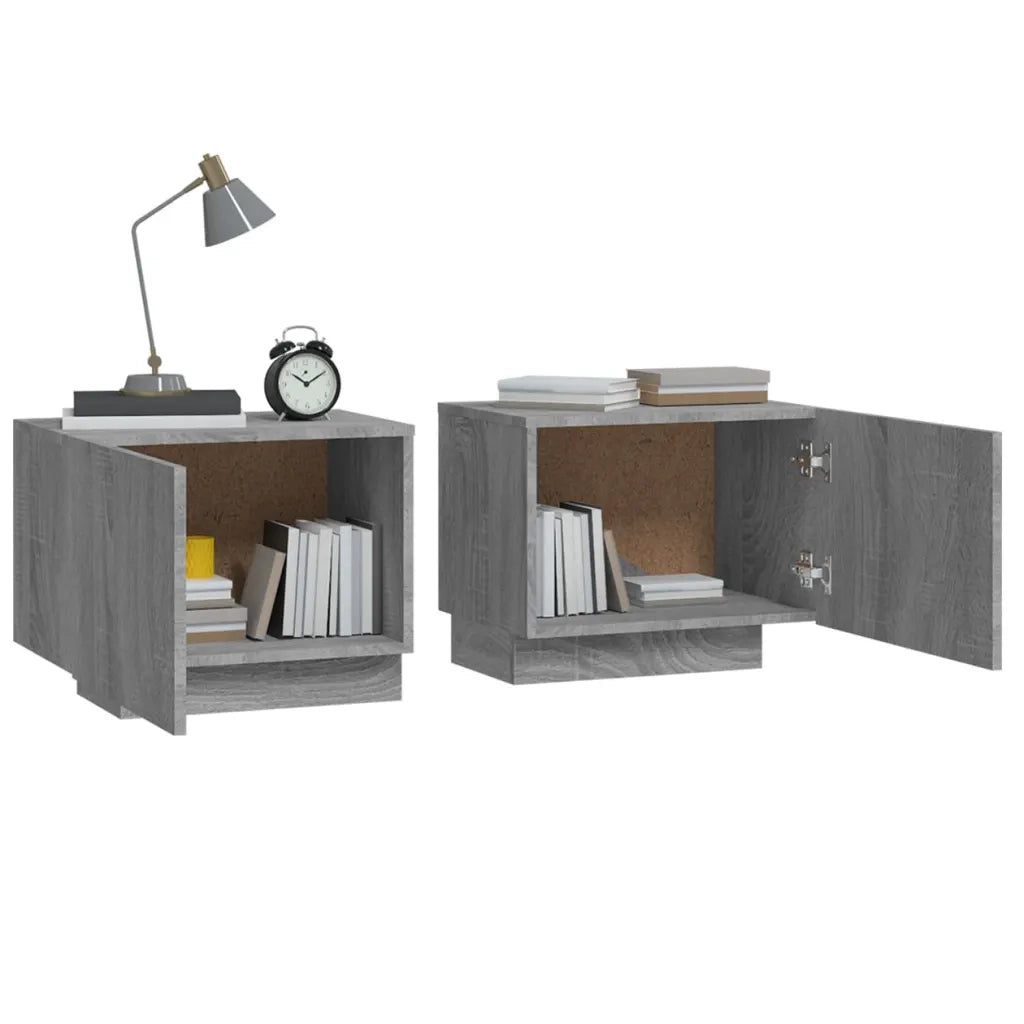Comodino-Tavolino da notte Grigio Sonoma 100x35x40 cm in Legno Multistrato
