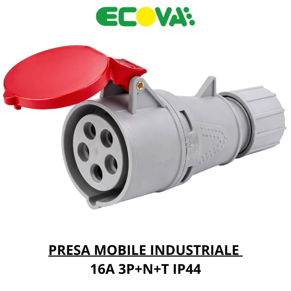 Presa industriale trifase ecova 415v 3p+n+t ip44 professionale *** ampere 16 ampere, confezione 1