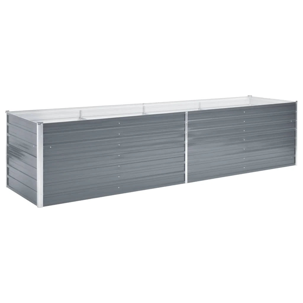 Fioriera rialzata per piante e fiori acciaio zincato 320 x 80 x 77 cm grigio 02_0001113