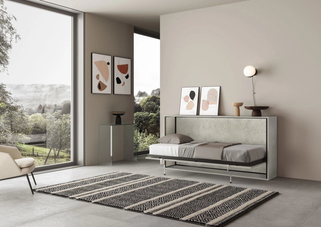 Letto Singolo a Scomparsa Salvaspazio Orizzontale Kando H97,4 cm Cashmere