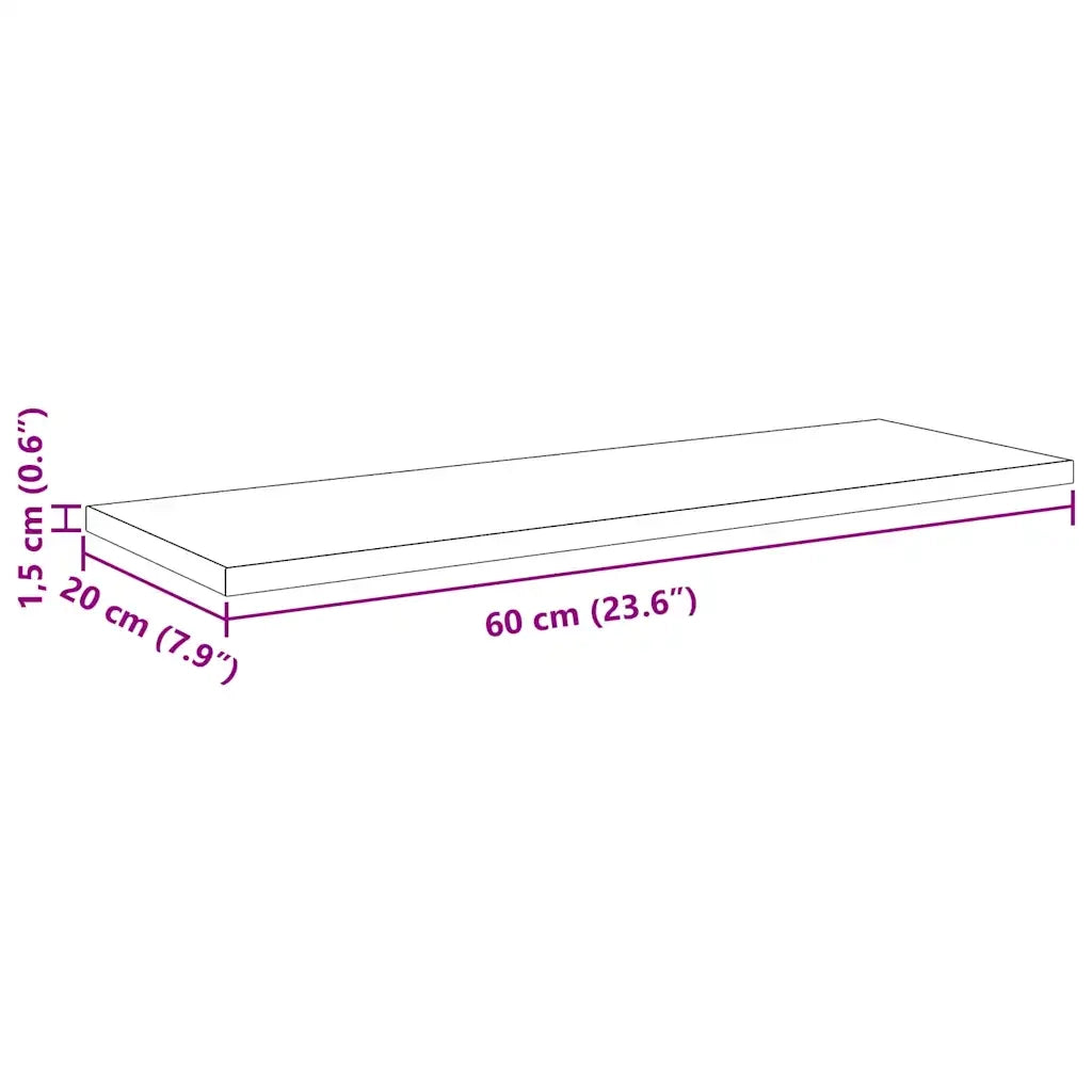 vidaXL Scaffale 4 pcs Nero 60 x 20 x 1.5 cm Legno multistrato