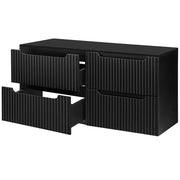 Mobile Sottolavabo Doppio da Parete NEWPORT con 4 Cassetti 120 x 60 x 40 cm - Nero [en.casa]