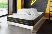 Pacchetto letto completo - Materasso 140x200cm + Box spring con doghe (kit) + 2 cuscini + Piumino - Ultra
