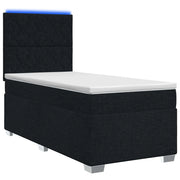 Letto box spring con materasso Nero 100 x 200 cm Tessuto 3454812
