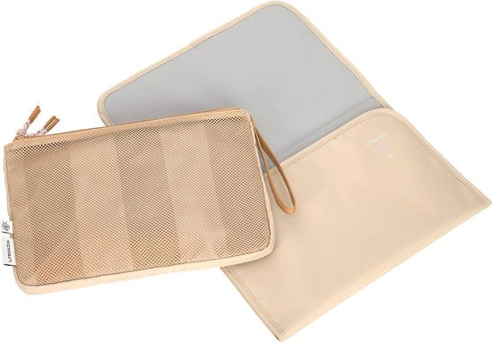 Luiertas per Bambini con Cuscino di Supporto per Cambio per Viaggio - Organizzatore di Cambio Casual in Beige/Camel