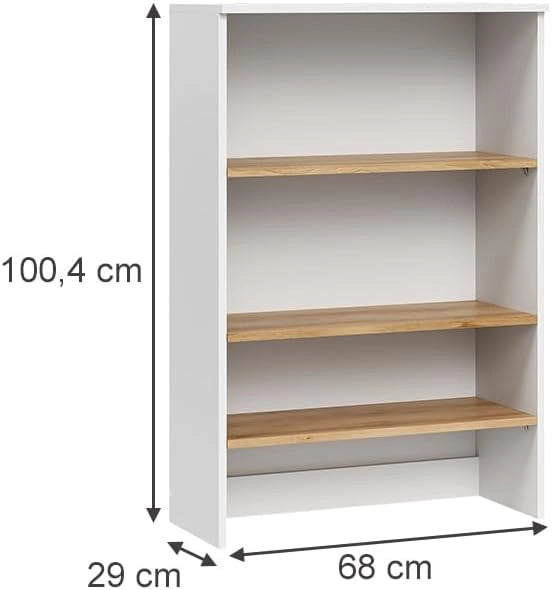 mobile bagno Viktor, Bianco/Artisan, 68 x 100.4 cm con ripiani aperti, da montare a parete per spazio aggiuntivo nel bagno