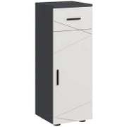 kleankin Mobiletto Bagno in Truciolato con Cassetto e Armadietto a 2 Livelli Regolabili, 30x30x82 cm, Grigio