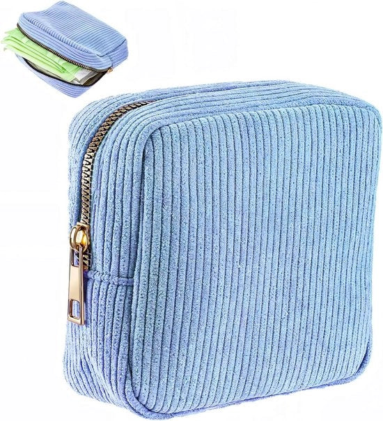 Borsa di Stoccaggio di Pannolino Corduroy - Borsa Portatile per Ragazze Adolescenti - Pouch Menstruale Carina - Pouch di Ciotola Menstruale morbido - Borsa del Primo Pannolino Menstruale - Otre per Tamponi per Donne - Rosa