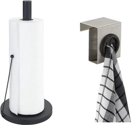 Sostegno per ruote cucina Clayton e gancio per porta Push Matt