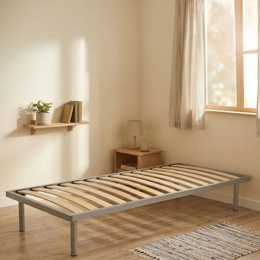 Abalui, Rete Letto Singolo Singolo Made in Italy, 200x80 cm Grigio