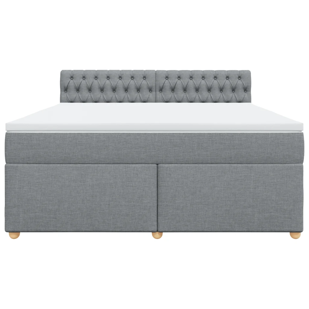 Giroletto a Molle con Materasso Grigio Chiaro180x200 cm Tessuto