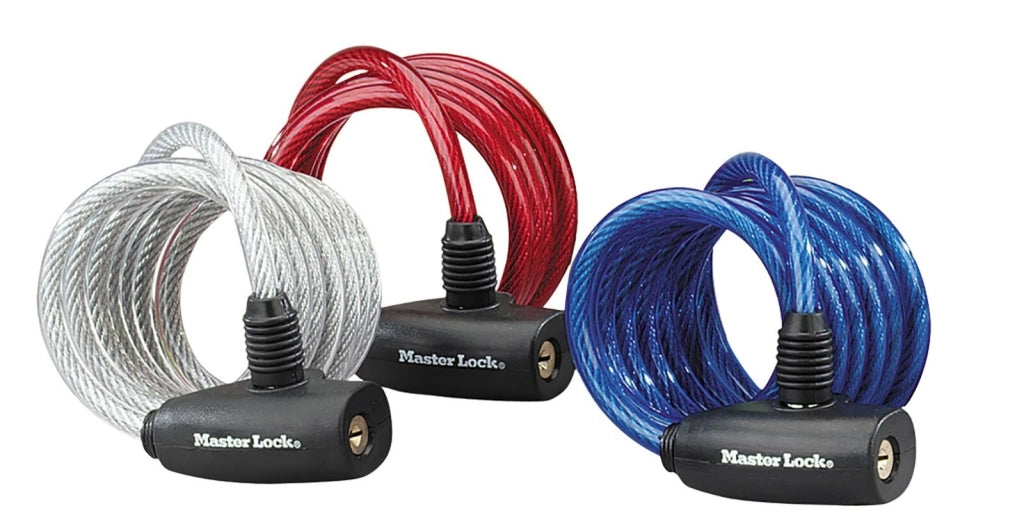 MASTER LOCK 8127EURDPRO antifurto per bicicletta Blu, Rosso, Trasparente 1800 mm