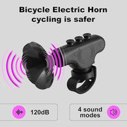 Set di due clacson per e-bike, 120 dB, acqua resistente, con batteria ricaricabile da 300 mAh | Clacson di guida | Facile da installare su mountain bike e e-bike per adulti e bambini - Nero