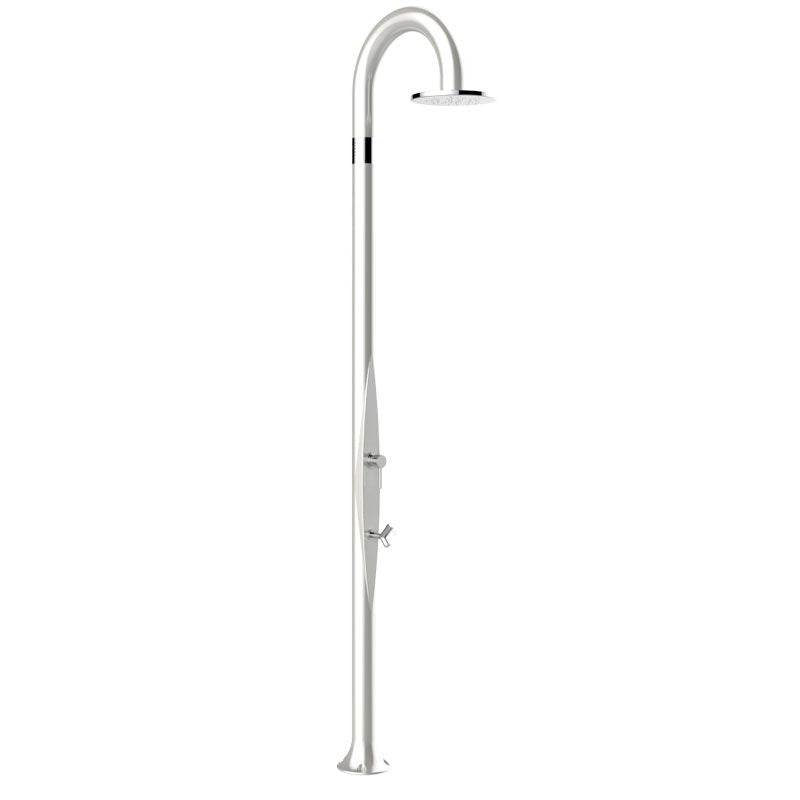 Doccia da giardino e per interno FUNNY YIN TOP LINE in polietilene, con soffione 25 e lavapiedi - Doccia Da Giardino E Per Interno Funny Yin Top Line In Polietilene, Con Soffione 25 E Lavapiedi Colore Perla Bianca