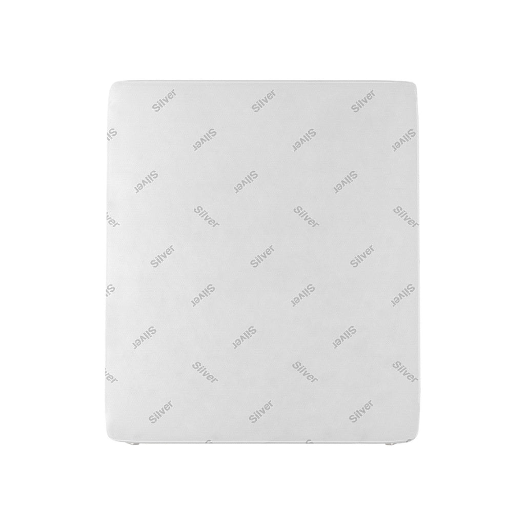 Topper Matrimoniale Maxi 180x200 cm Memory Sfoderabile Fodera Silver con Elastici in Poliestere e Fibra Bianco
