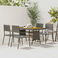 Set da Pranzo per Esterni 5 pz in Polyrattan Grigio cod mxl 43659