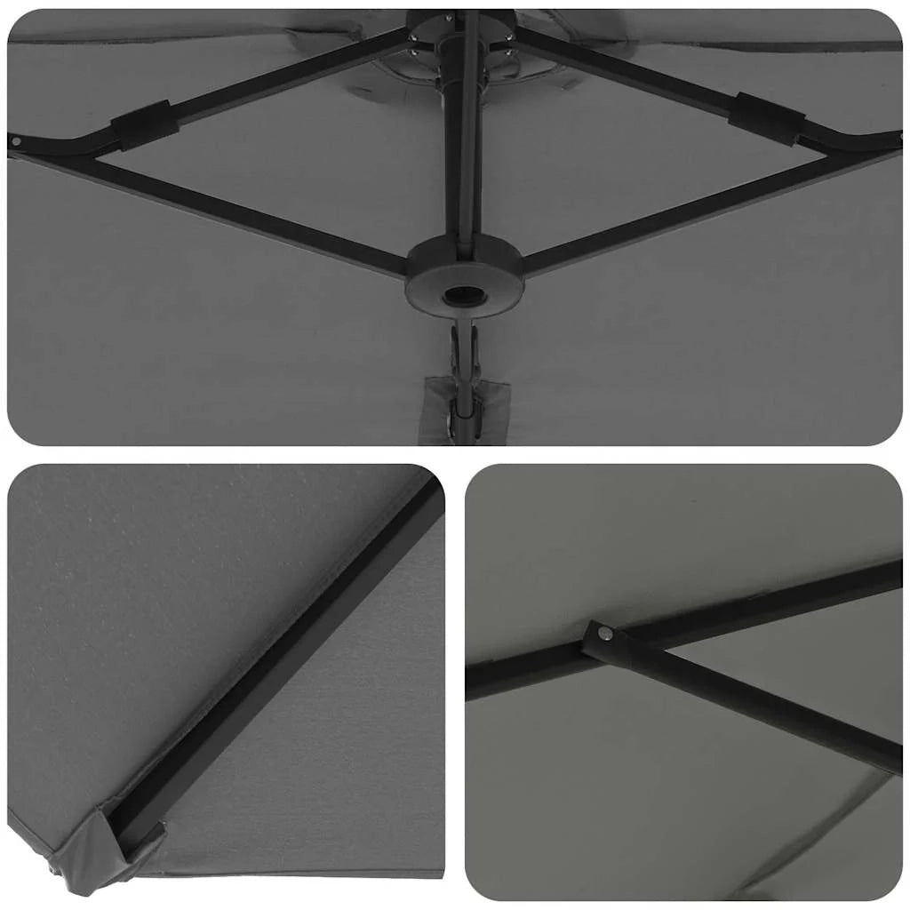 Ombrellone basculante moderno e pratico 372 x 198 x 243 cm poliestere antracite 02_0058749