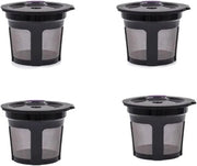Set di 4 capsule riciclabili, filtri di caffè rimovibili, tazze in acciaio inossidabile impermeabili per un caffè singolo