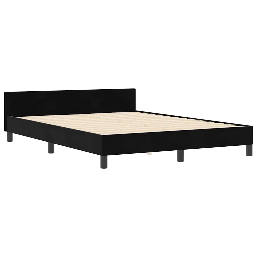 Letto a molle con testiera Nero 140 x 190 cm Velluto 3344875