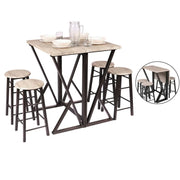 Set da bar pieghevole con 4 sgabelli collezione DARYL - Dimensioni 100x60x89 cm, ideale per piccoli spazi